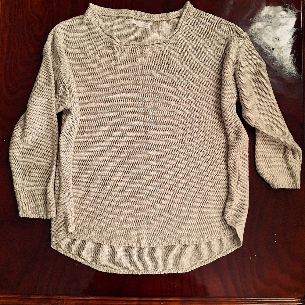 Sfera Womens Crocheted Waffle Knit Sweater Size L Very Good Condition